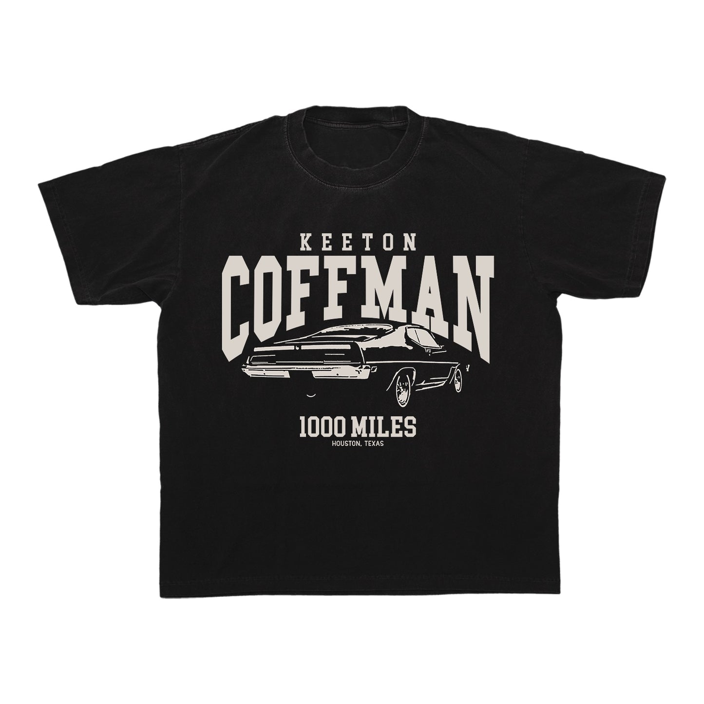 "1000 MILES" Black Tee